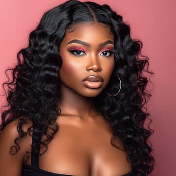 Straight lace wig model