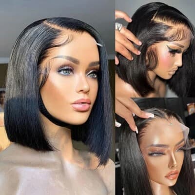 Curly frontal wig model